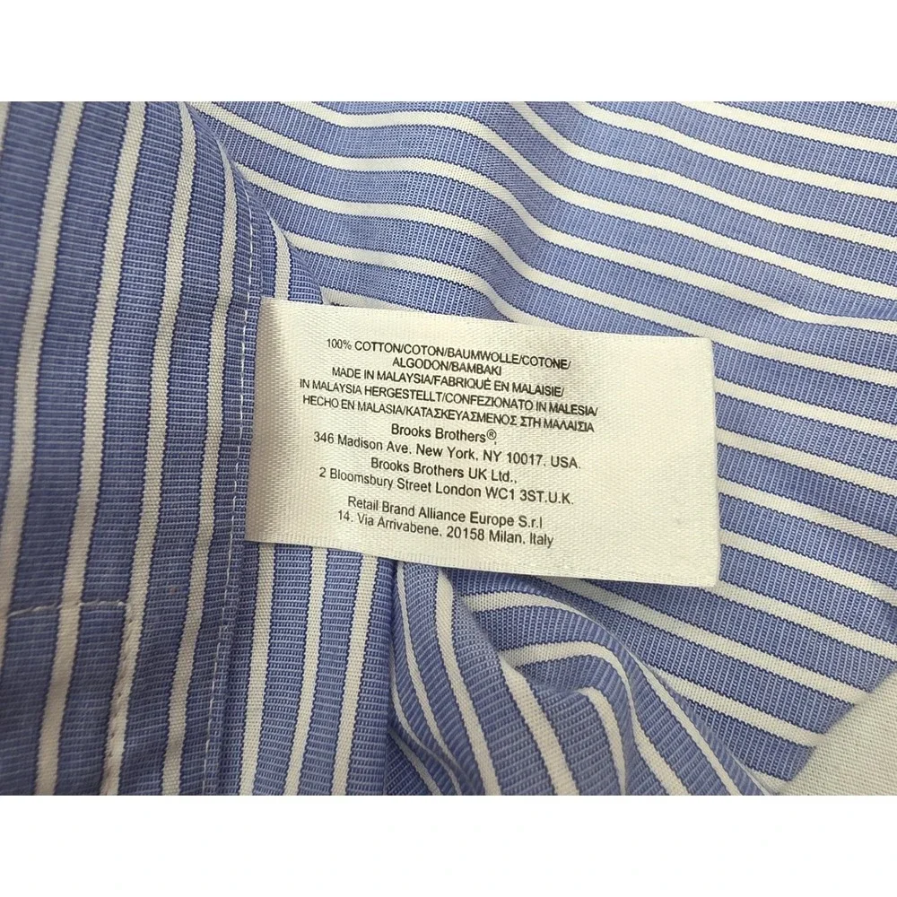 Brooks Brothers Blue Striped Men's Button Down Longsleeve Shirt Size 16 1/2 - 35